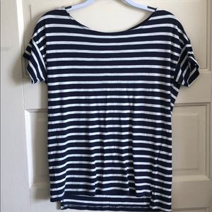 H&M small navy and white top